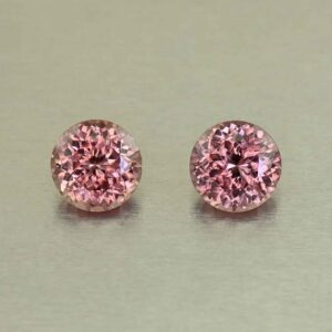 RoseZircon round pair 8.0mm 6.09cts H zn8266 SOLD