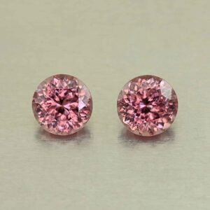 RoseZircon round pair 8.0mm 6.10cts H zn8267