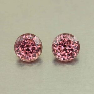 RoseZircon round pair 8.0mm 6.11cts H zn8268