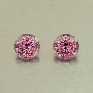 RoseZircon round pair 8.0mm 6.15cts H zn8269 SOLD