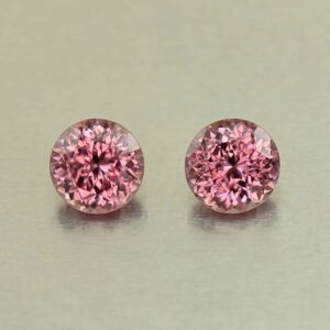 RoseZircon round pair 8.0mm 6.31cts H zn8274