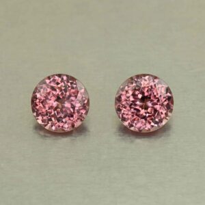 RoseZircon round pair 8.1mm 5.82cts H zn8262
