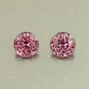 RoseZircon round pair 8.1mm 5.92cts H zn8275