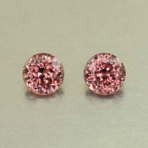 RoseZircon round pair 8.5mm 6.96cts H zn8276