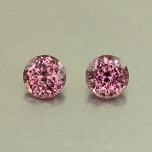 RoseZircon round pair 8.5mm 6.98cts H zn8277