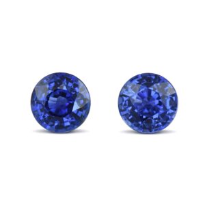 BlueSapphire round pair 5.7mm 2.04cts H sa690 sh