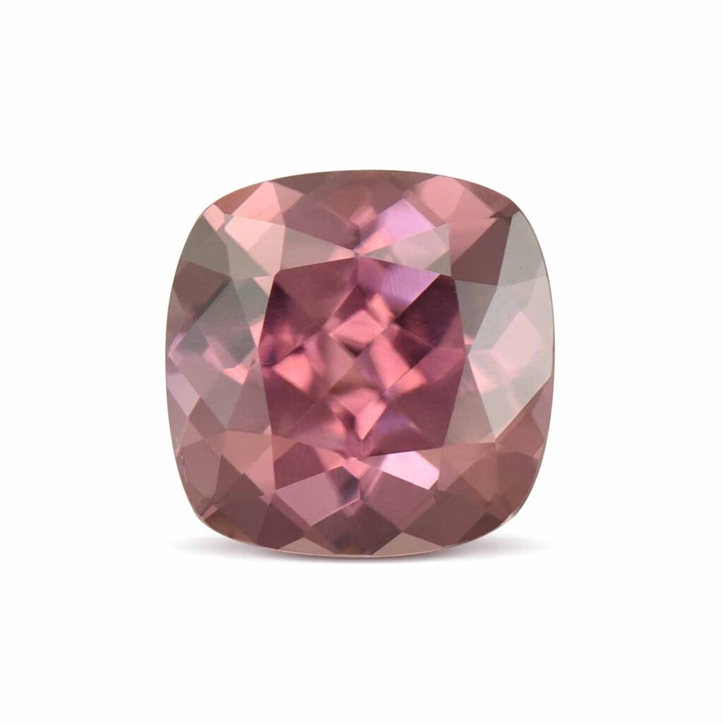 RoseZircon sq cush 8.0mm 3.11cts H zn5478 sh