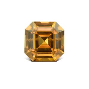 YellowOrangeZircon sq eme cut 6.5mm 1.95cts N zn6642 sh